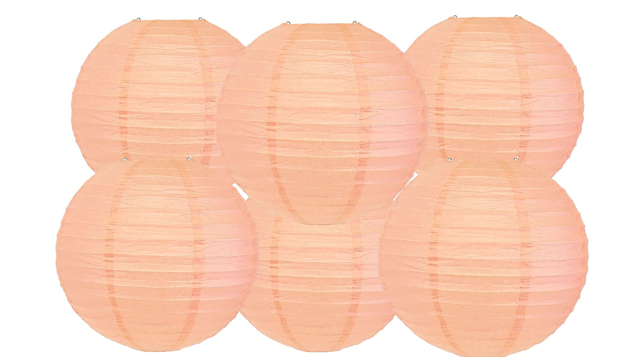 Paper Lanterns Mix Color Packs of 6 Round Paper Lanterns Lampshade (All Ivory/Cream, 12" (30 Cm)) — view 35