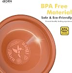 IBorn Bain d'oiseaux, Bains d'oiseau à cheval 12inch,Bain d'oiseau pour l'extérieur avec pince 3.2inch,BPA-Free Bowl, Chew-Proof, entièrement amovible conception, facile à nettoyer & Recharge, Terracotta,1 Emballage (non compris la fontaine)