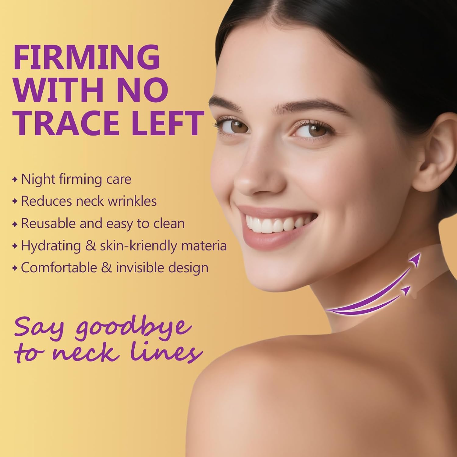 Neck Lift Tape, Invisible Support Strips for Smoother Neck Appearance