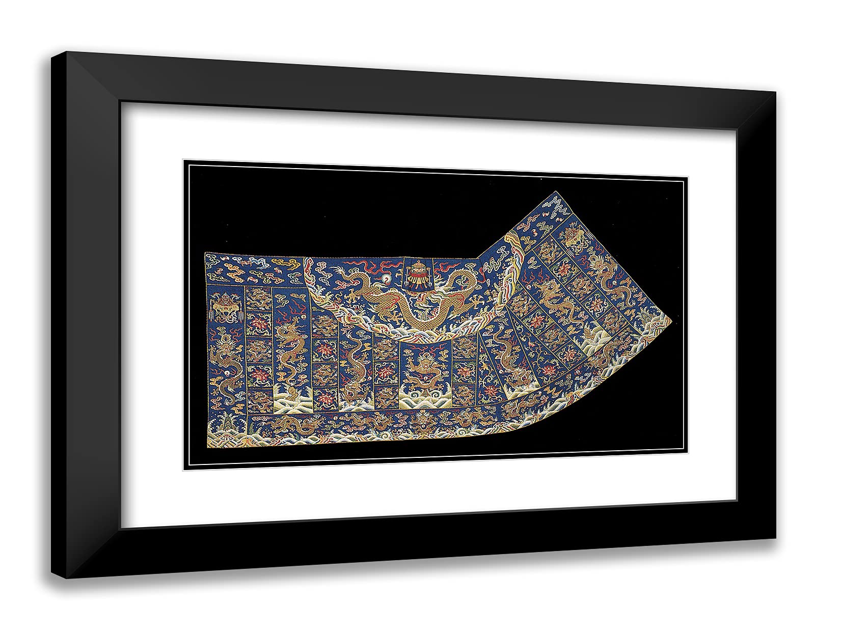 ArtDirectHan-Chinese 24x18 Black Modern Framed and Double Matted Art Print Titled Jiasha (Mantle)
