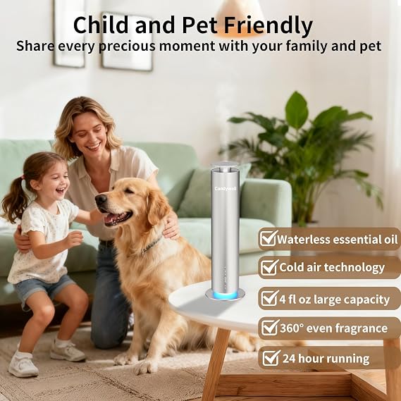 Smart Waterless Diffuser, Essential Oil Diffuser for Large Room
