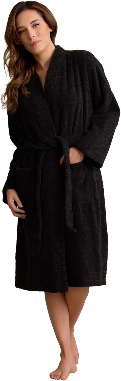 Soft Touch Linen Women’s Robe Terry Cotton Cloth- Kimono Style- Thick, Breathable & Comfortable- Lightweight & Absorbent
