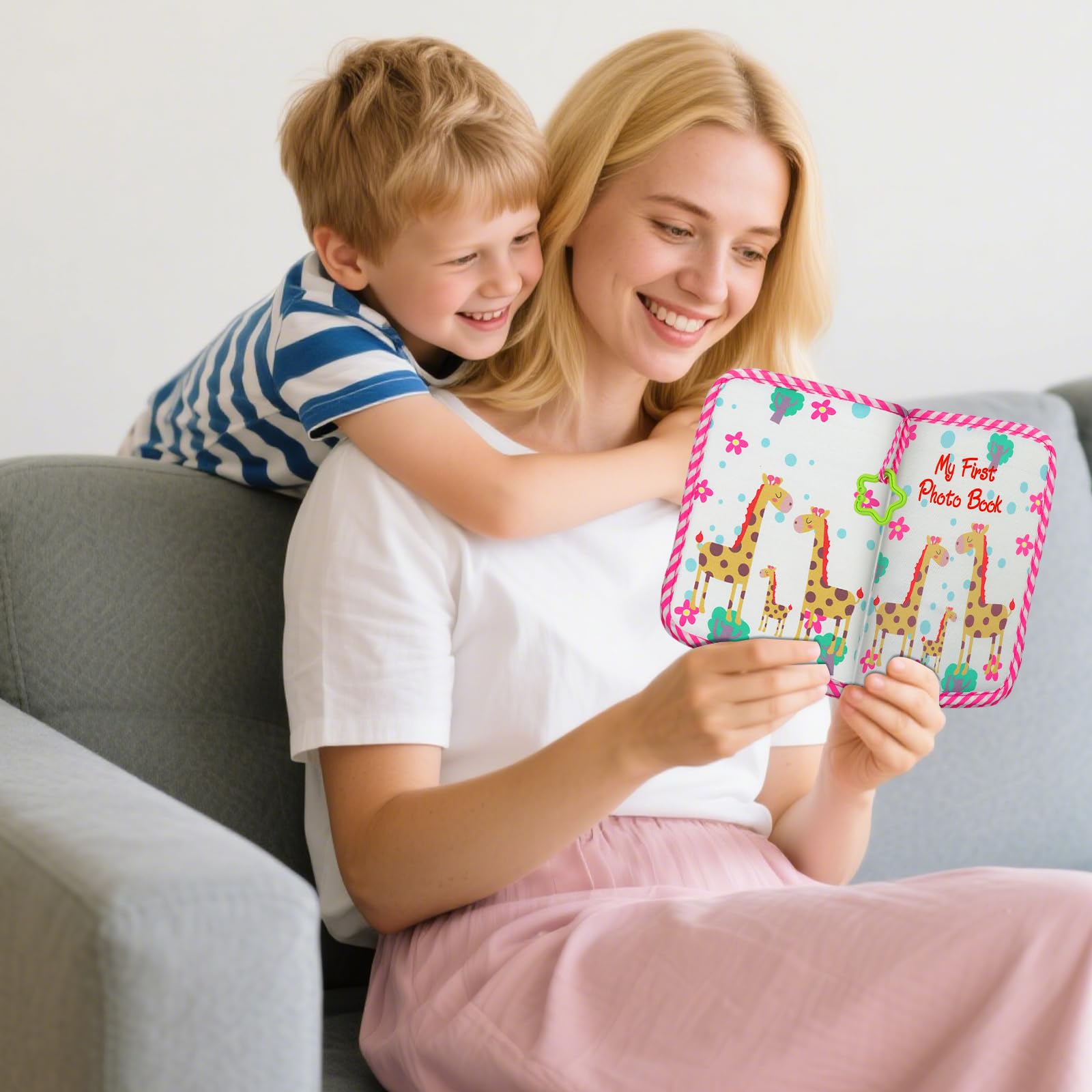 Vxcbad Baby Photo Album Holds 17 6x4 Pictures,Baby Photo book Soft Cloth Family Book - Image 4