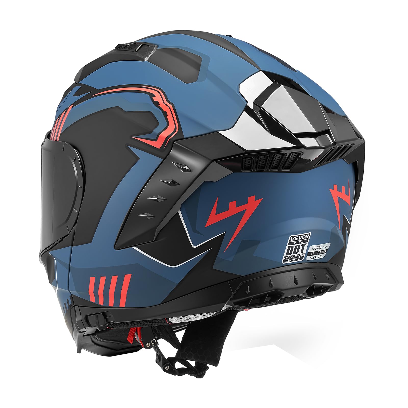 VEVOR Casco Modular de Moto Talla M, Casco de Motocicleta Modular con Visera Doble, Carcasa de ABS, Ligero y Cómodo para Adultos, para Motocross y Motociclismo Urbano, Homologado por Dot y ECE
