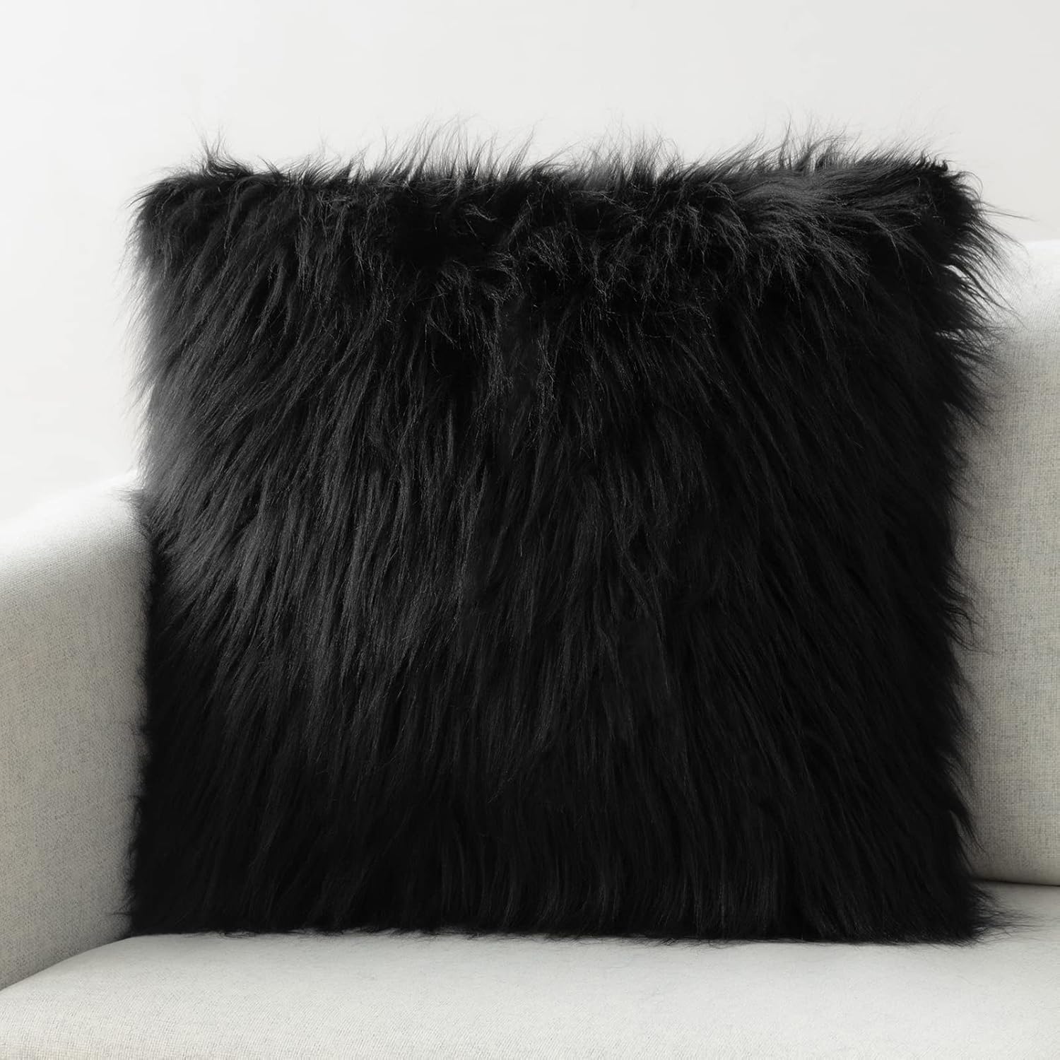Phantoscope Faux Fur Pillow Cover Decorative Fluffy Throw Pillow