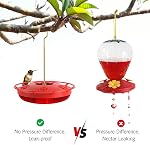 Cummingbird Feeder pour l'extérieur Suspension, 2 Pack, fuite-proof, facile à nettoyer et à recharger, Saucer Humming Feeder pour les oiseaux hummer, y compris crochet suspendu, avec 5 Ports d'alimentation