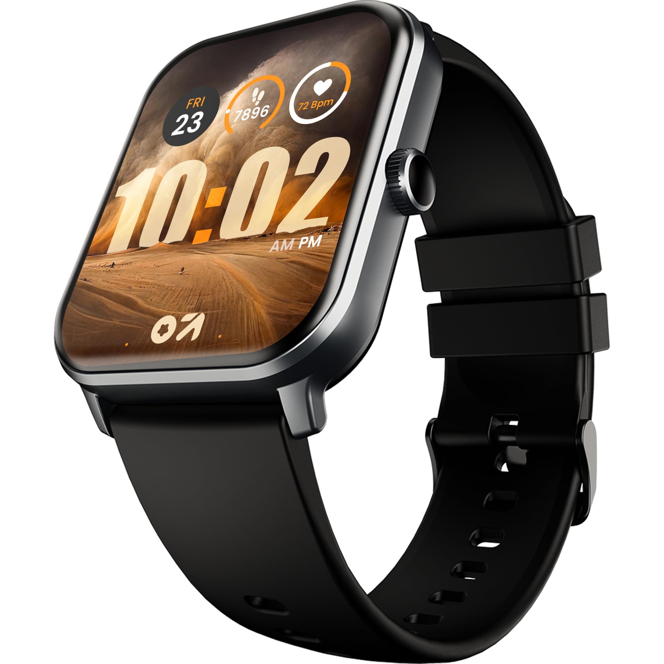 Boult Drift+ Smart Watch 1.85''HD Screen, Bluetooth Calling, IP68, 500 Nits Brightness,150+ Watchfaces, AI Voice Assistant, SpO2 Monitoring, 100+ Sports Mode Smartwatch (Jet Black)