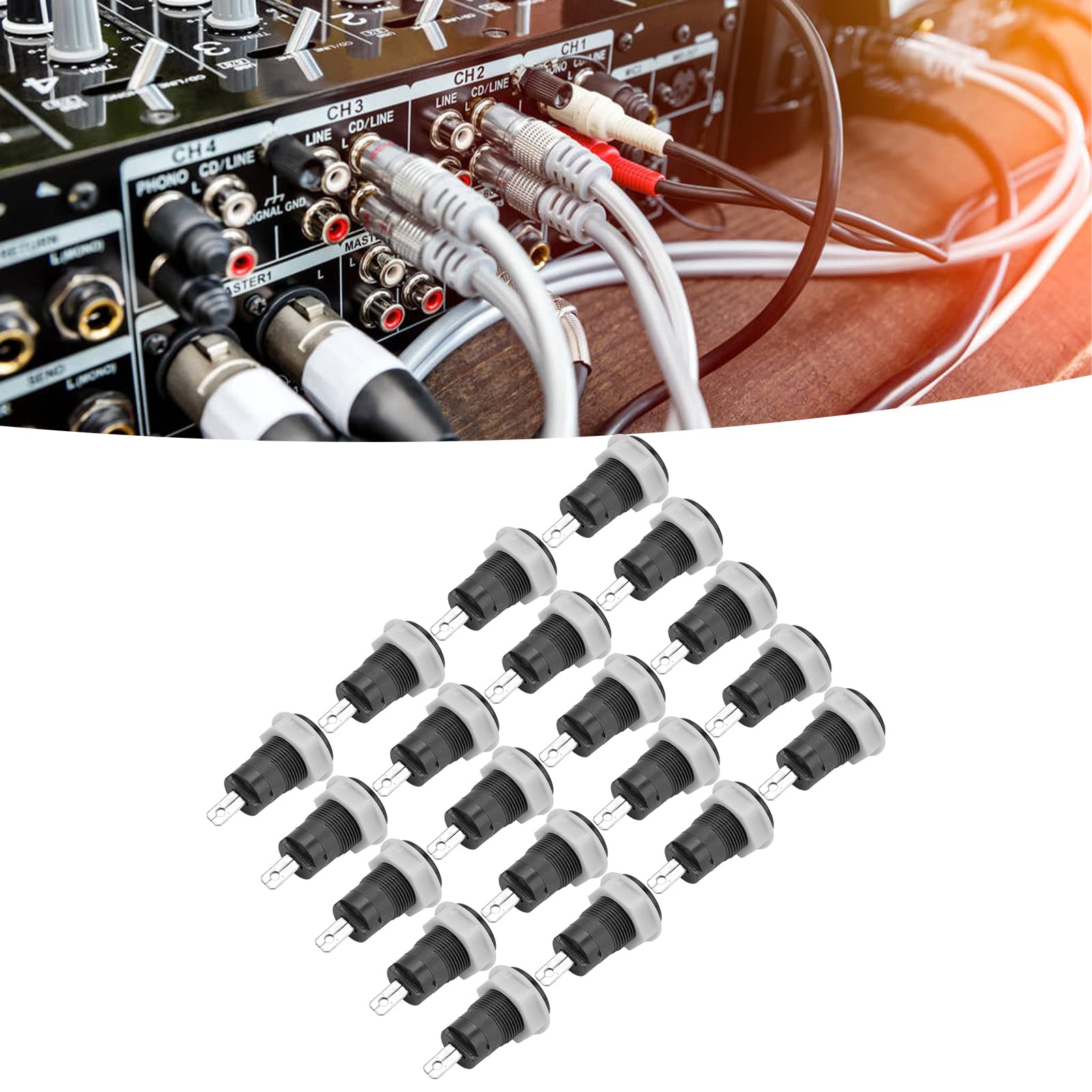 Banana Socket Binding Post Adapter Brass Safe Welding Grounding Terminal for 4mm 402 1KV A (Black)