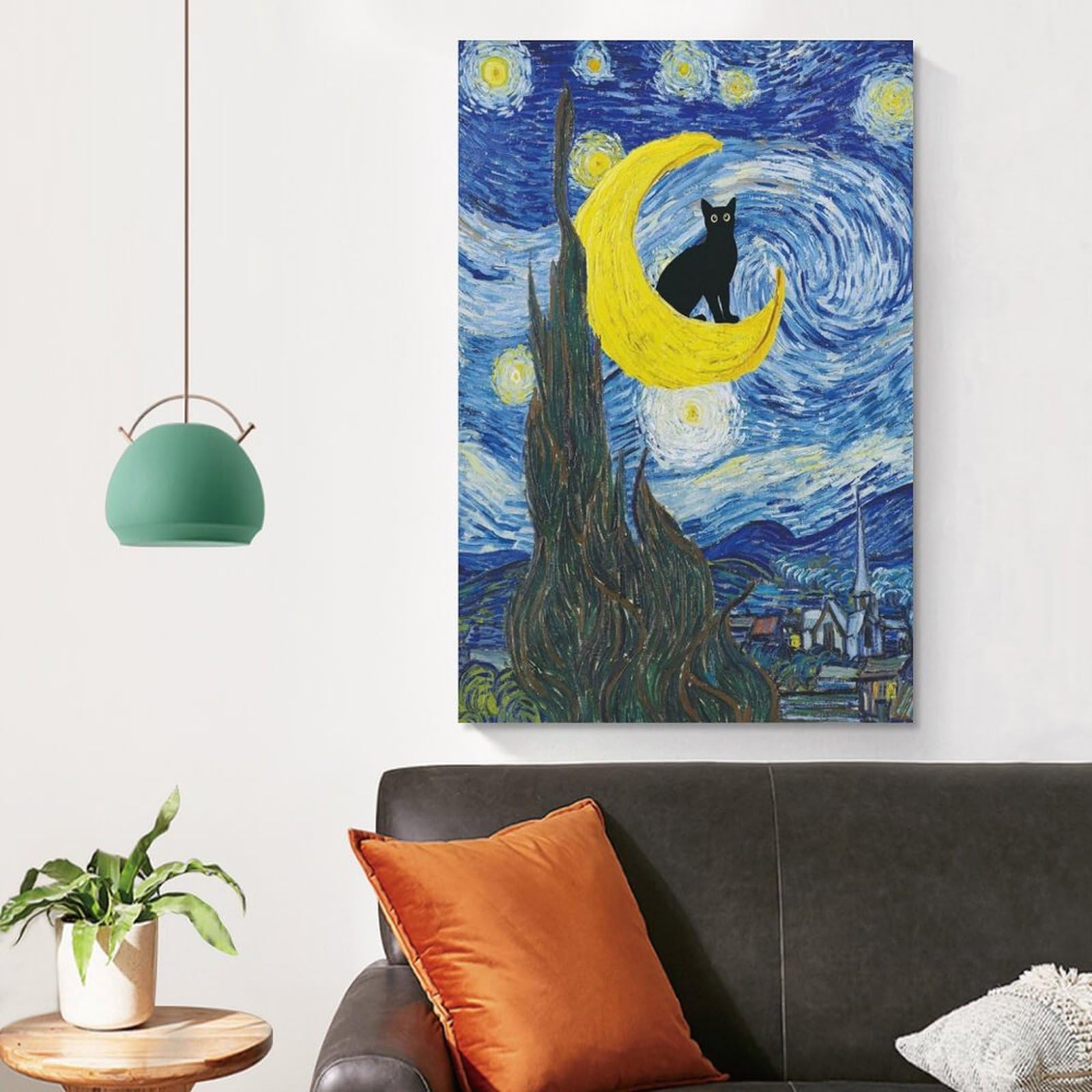 Amazon.co.jp: 黒猫絵画 ゴッホ ヴィンテージ 有名アート ンチ