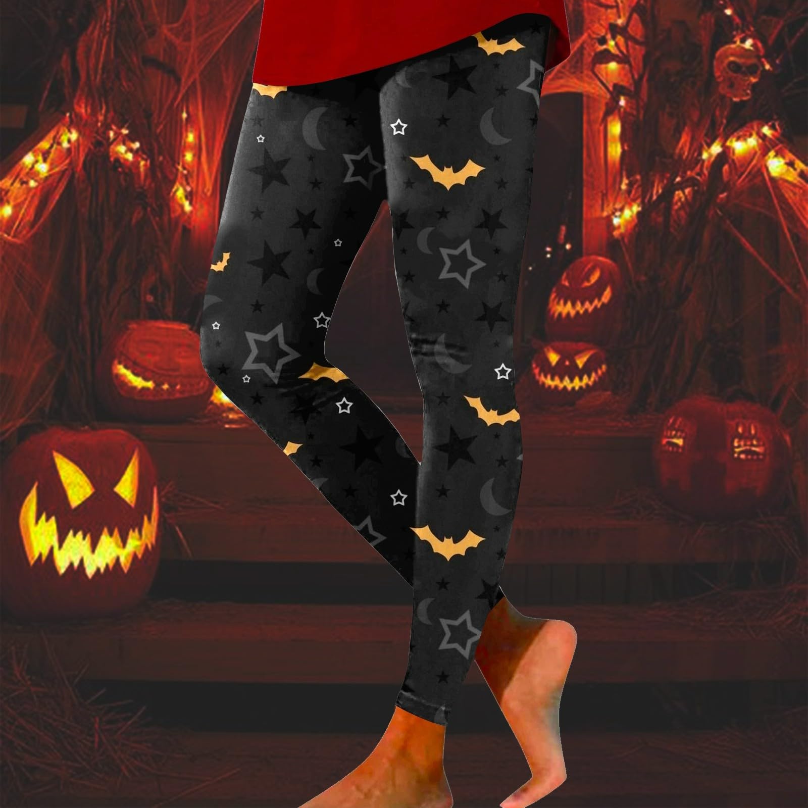 Générique Legging De Compression Femme Push Up - Dames Mode Décontracté Halloween Thème Amusant Imprimé Serré Hanche Ascenseur Fitness Exercice Leggings Pantalons De Yoga
