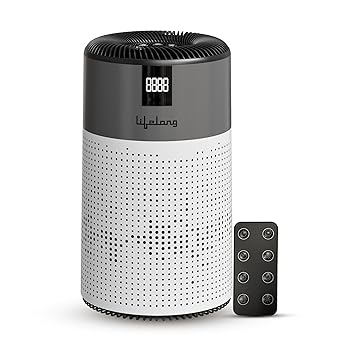 Lifelong Smart Air Purifier for Home & Office | Pre-Filter, H13 True HEPA Activated Filter | 600sqft Coverage Area | 400m³/hr CADR | Realtime AQI Display | Removes Dust, Smoke, & Pollen (LLAP001)