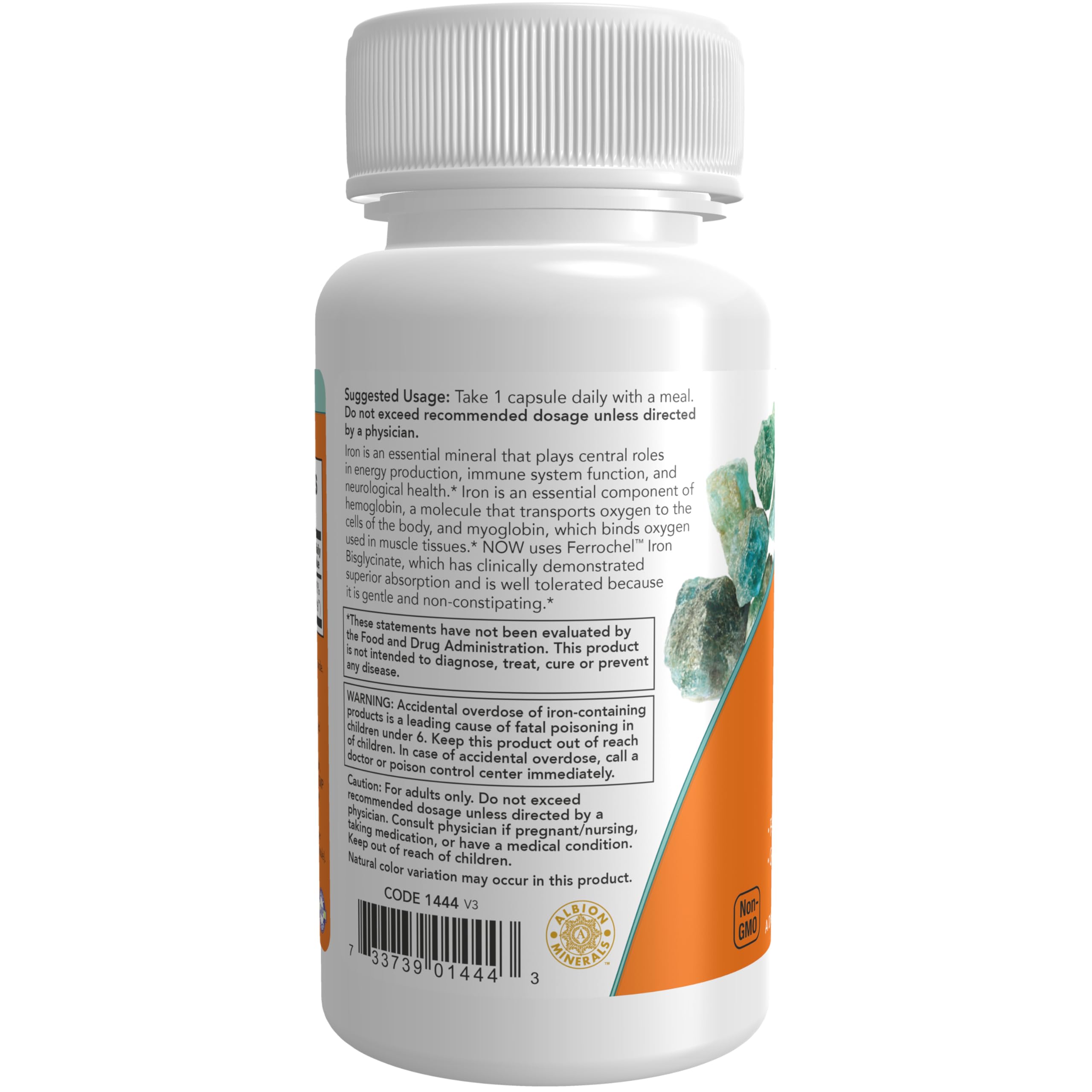 NOW Supplements, Iron 36 mg, Non-Constipating*, 90 Veg Caps — Amazon image 3