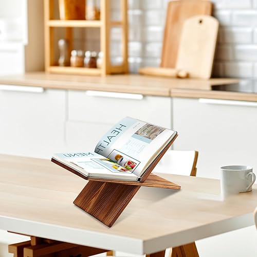 Miniatura 6 de Geetery Soporte para libros de lectura, soporte abierto para libros de texto abierto y cerrado, libro de cocina, revistas, libros de texto, recetas