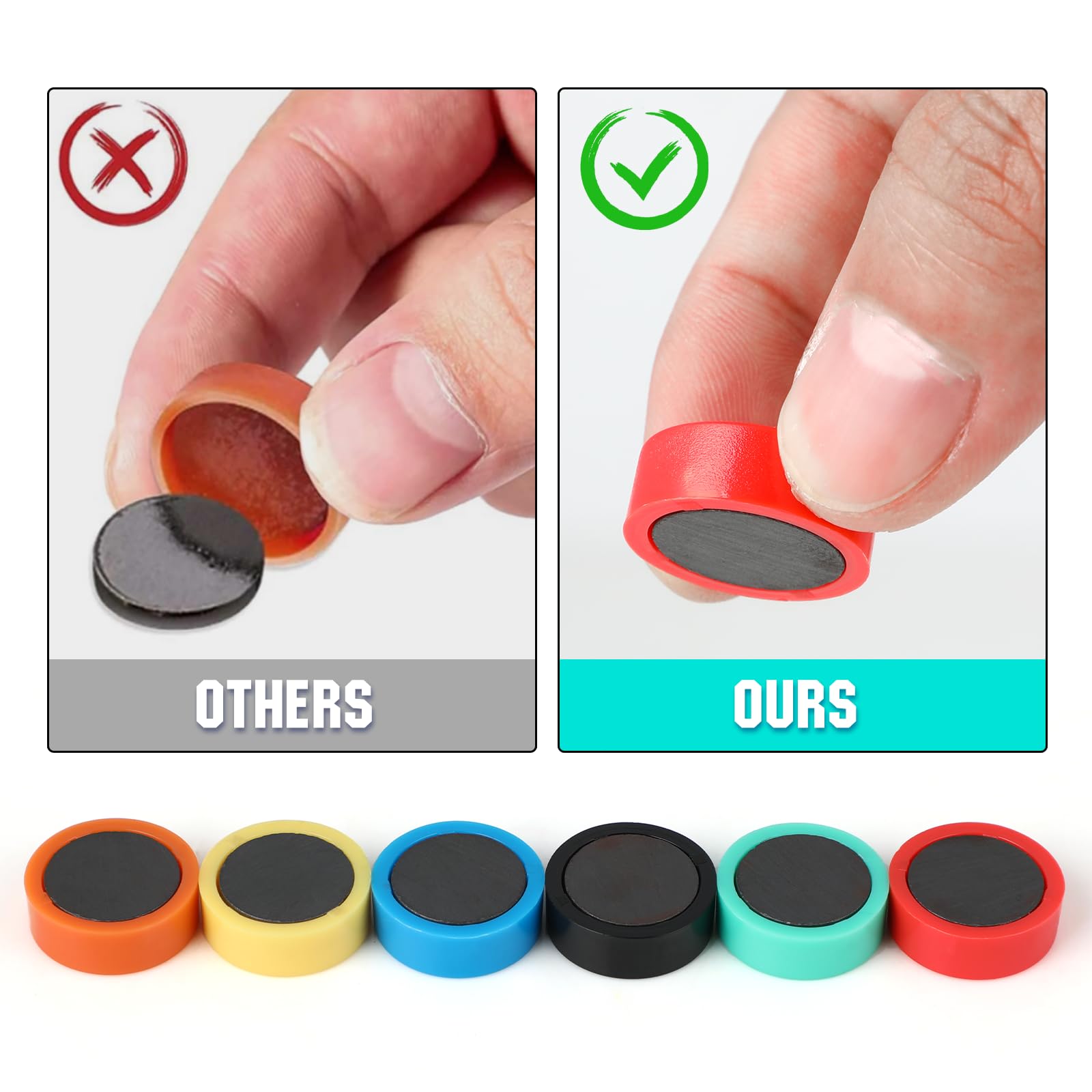 30 Calamite Frigorifero Colorate - Piccole Ma Potenti, Per Lavagne Magnetiche E Superfici Metalliche - Foto 4