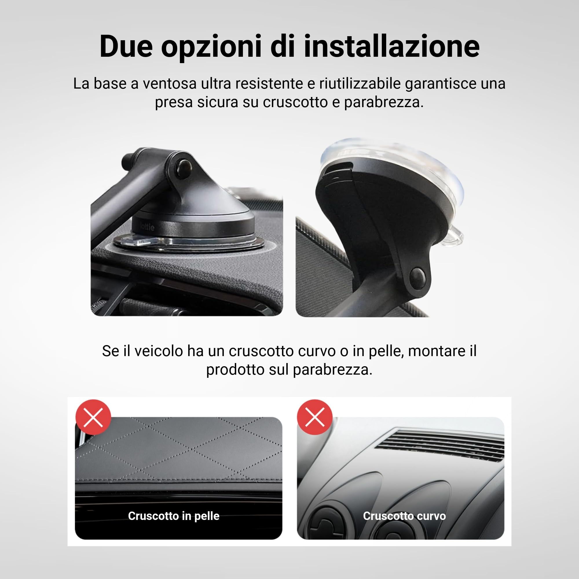 iOttie Velox Qi2 Mini 15 W Caricabatterie wireless da auto – Supporto per telefono da cruscotto e parabrezza – Supporto per iPhone compatibile con MagSafe per smartphone Qi2 (iPhone 12, 13, 14 e 15) –