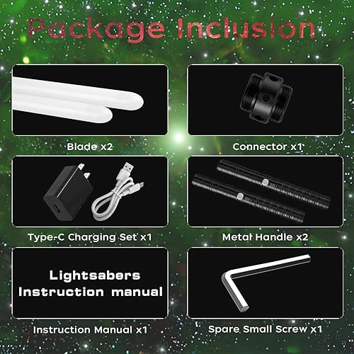 Miniatura 4 de Sables de luz de metal con empuñadura de metal RGB, 14 colores, sonido FX, hoja doble, espada recargable para adultos y niños, cumpleaños, cosplay