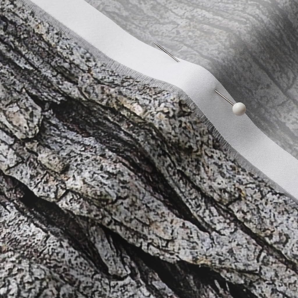 Spoonflower Fabric - Bark Wood Grain Forest Tree Nature Photographic Printed on Organic Cotton Sateen Fabric by The Yard - Sewing Quilting Apparel Home Decor