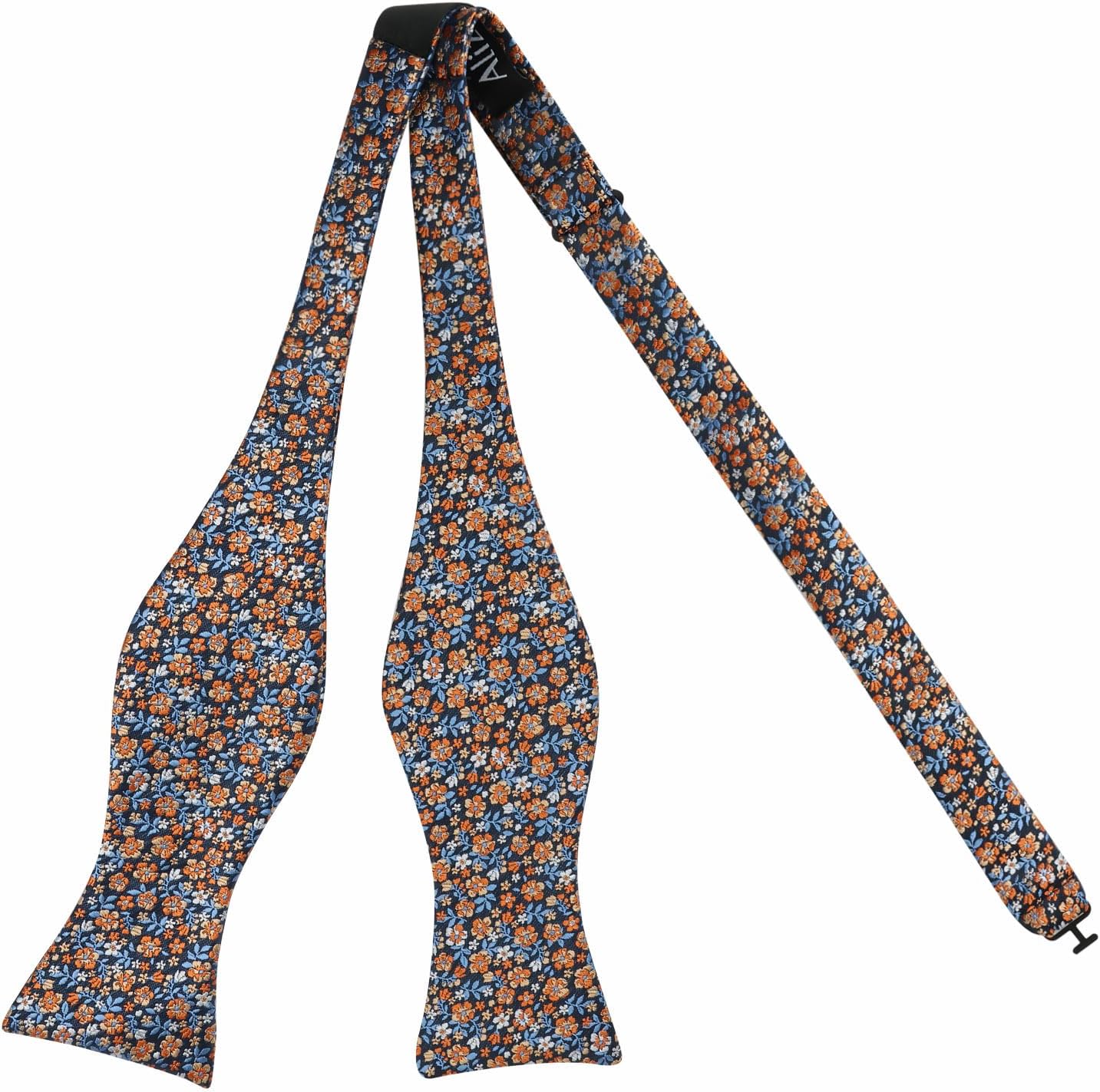 Alizeal Colorful Floral Pattern Suspenders and Self Tied Bow Tie for Men with Pocket Square Set