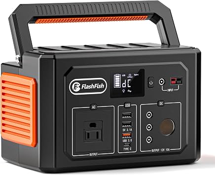 Flashfish Portable Power Station, Electric Generator 400Wh/109200mAh with Pure Sine Wave AC 400WSurge 800W, 9 Outputs, Backup Battery Pack for Home, Camping, CPAP, Emergency Power Supply
