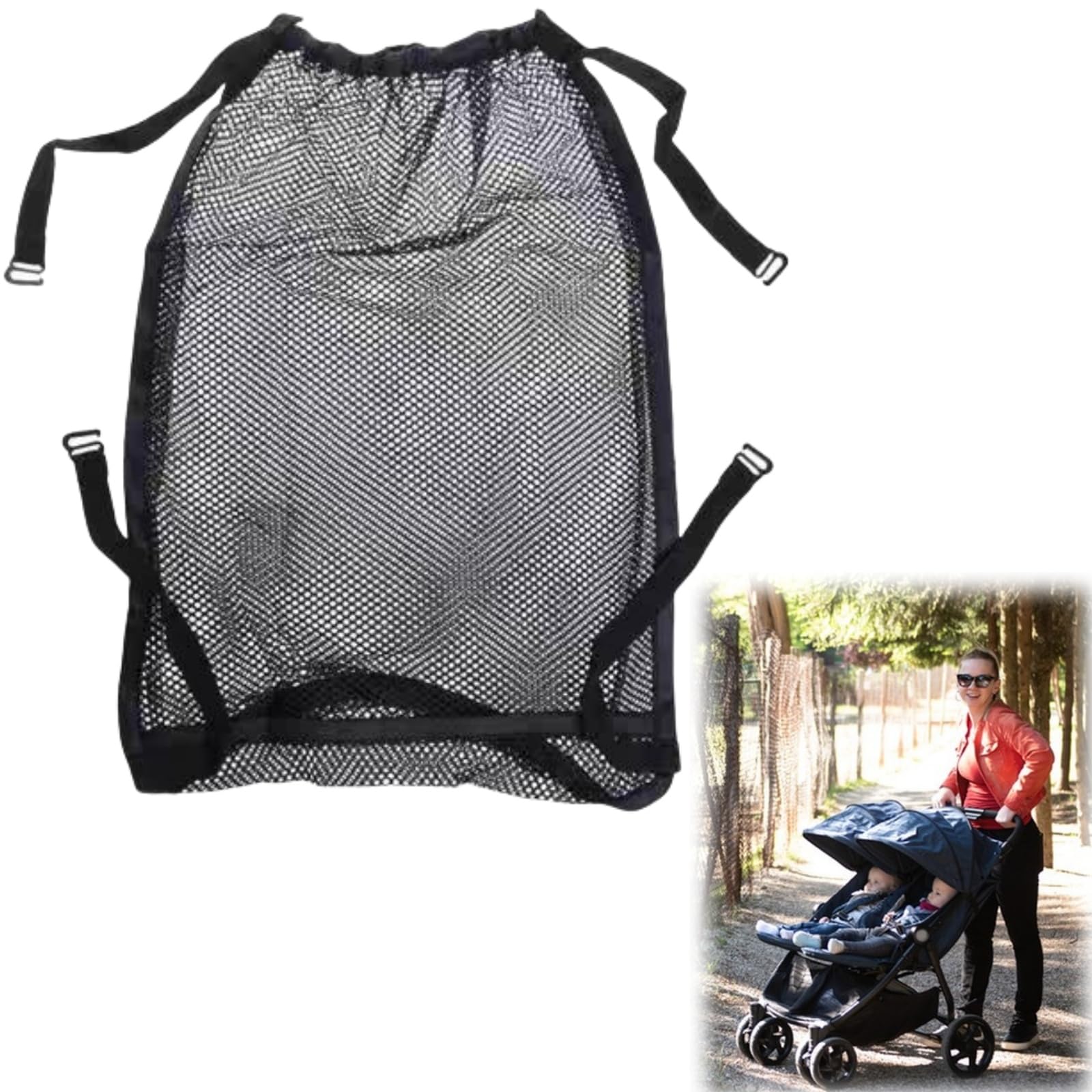 Rete Portaoggetti Universale,Borsa in Rete per Passeggino,Borse per Spesa,Rete per Carrello,Carrozzina e Passeggini,Tasca a Rete sul Retro del Passeggino,Organizer per Passeggino