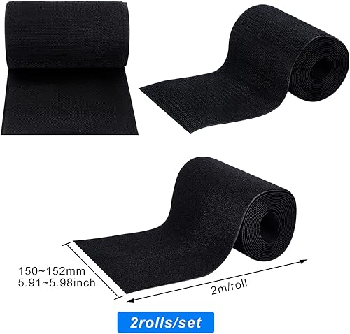 Miniatura 2 de BENECREAT Rollo de cinta de velcro para coser de 4.4 yardas y 6 pulgadas de ancho, tiras de nailon no adhesivas, cierre de tela para coser y