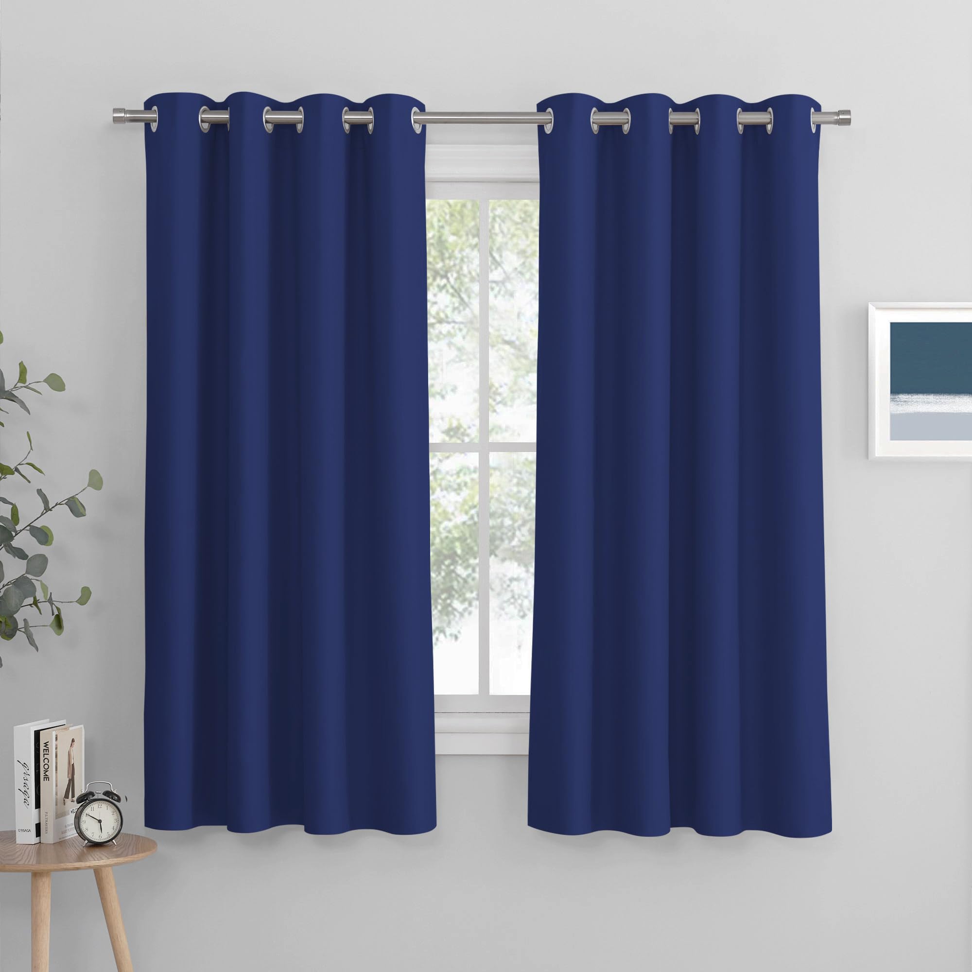 Pony Dance Boys Blue Nursery Blackout Curtains For 'S Bedroom - W 52" X L 63 " Room Darkening Thermal Insulated Curtains & Drapes With Eyelet Top Window Drapery For Kids, 2 Pieces
