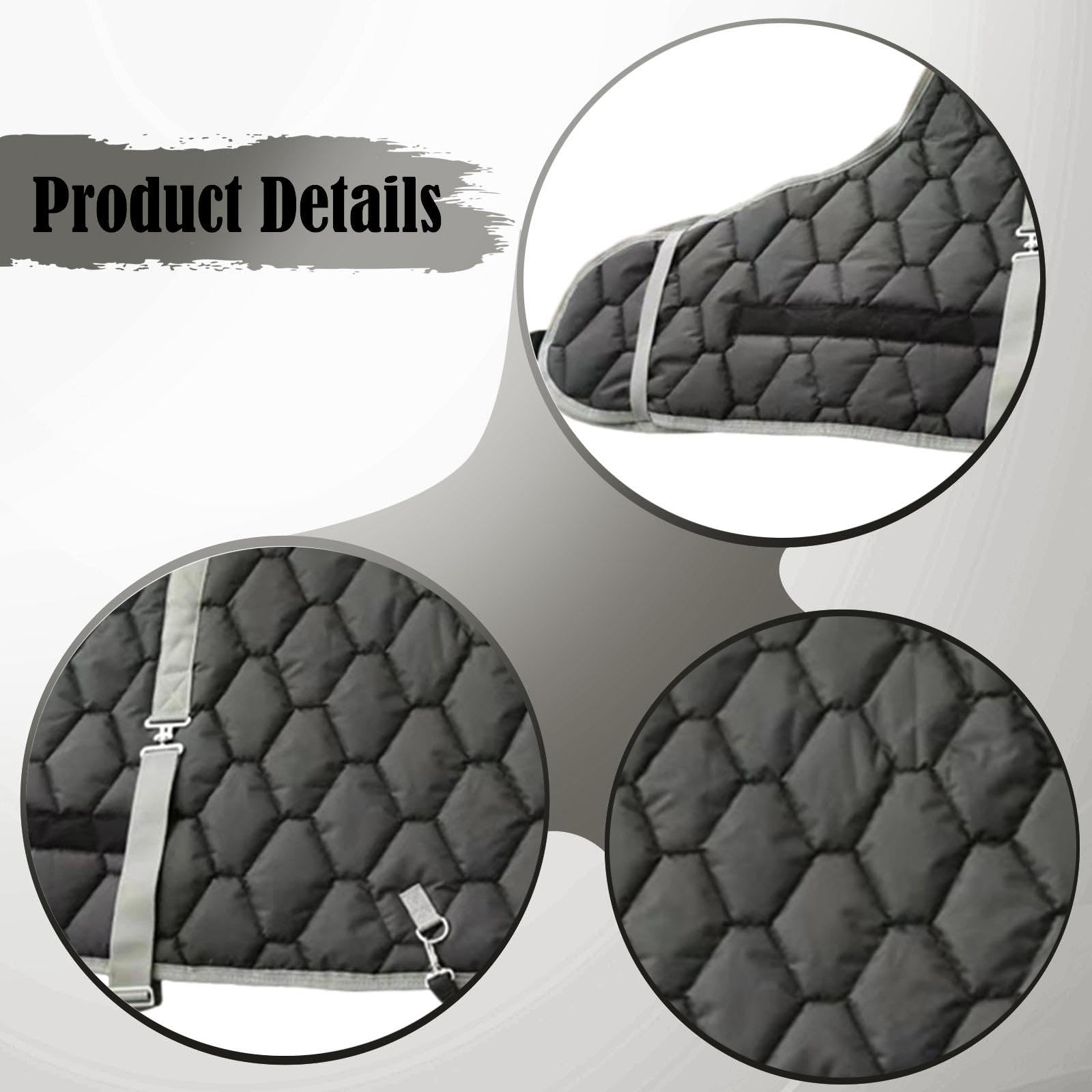 Coperta per Cavalli in Tessuto Oxford Resistente, Indumento Invernale Impermeabile, Lenzuolo da Equitazione Traspirante, Abbigliamento Caldo Adatto al, Nero 90cm