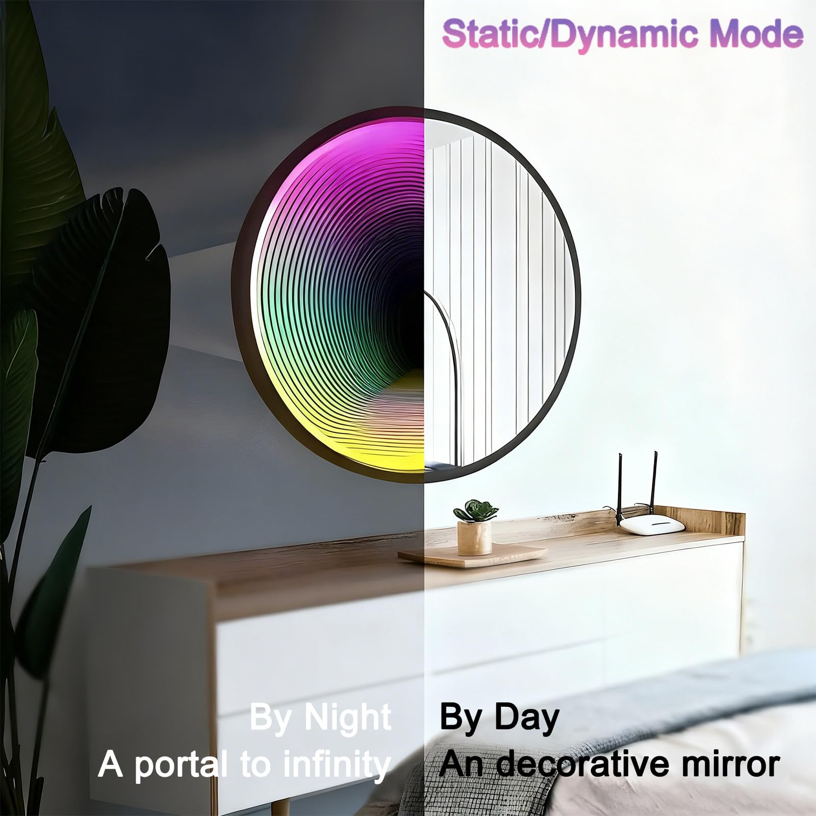 Wciągająca Lampa Tunelowa 3D Infinity, Wielokolorowa Lampa ścienna Rgb, Fajna Lampa Artystyczna, Do Gier, Kina Domowego, Do Stworzenia Atmosfery Imprezy Circle-30cm