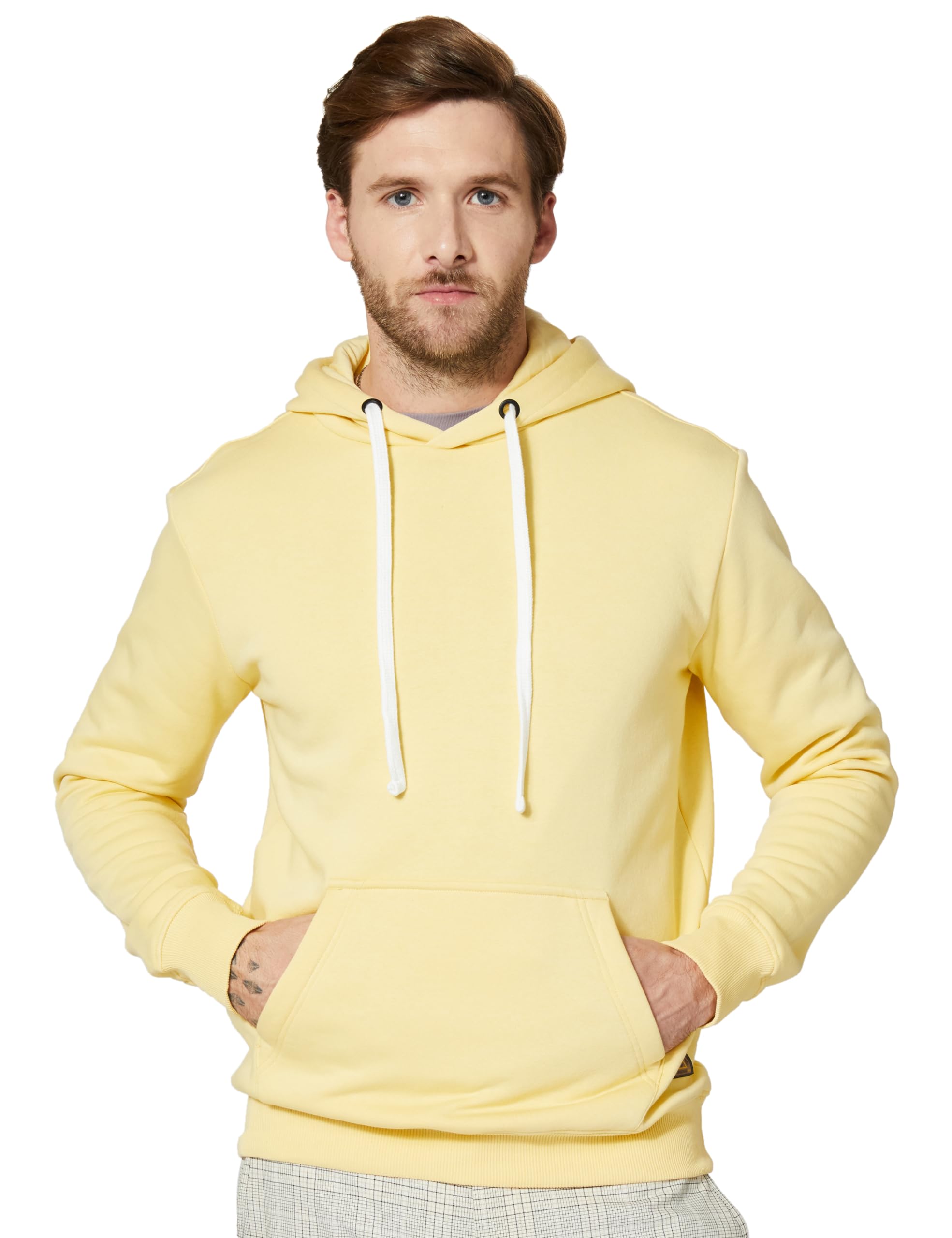 amazon brand - symbol Men Cotton Blend Neck Hooded Sweatshirt-picture-52