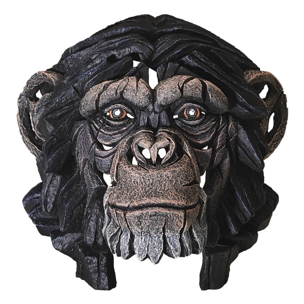 Busto de chimpancé estatua decorativa negra para figuras de estantería