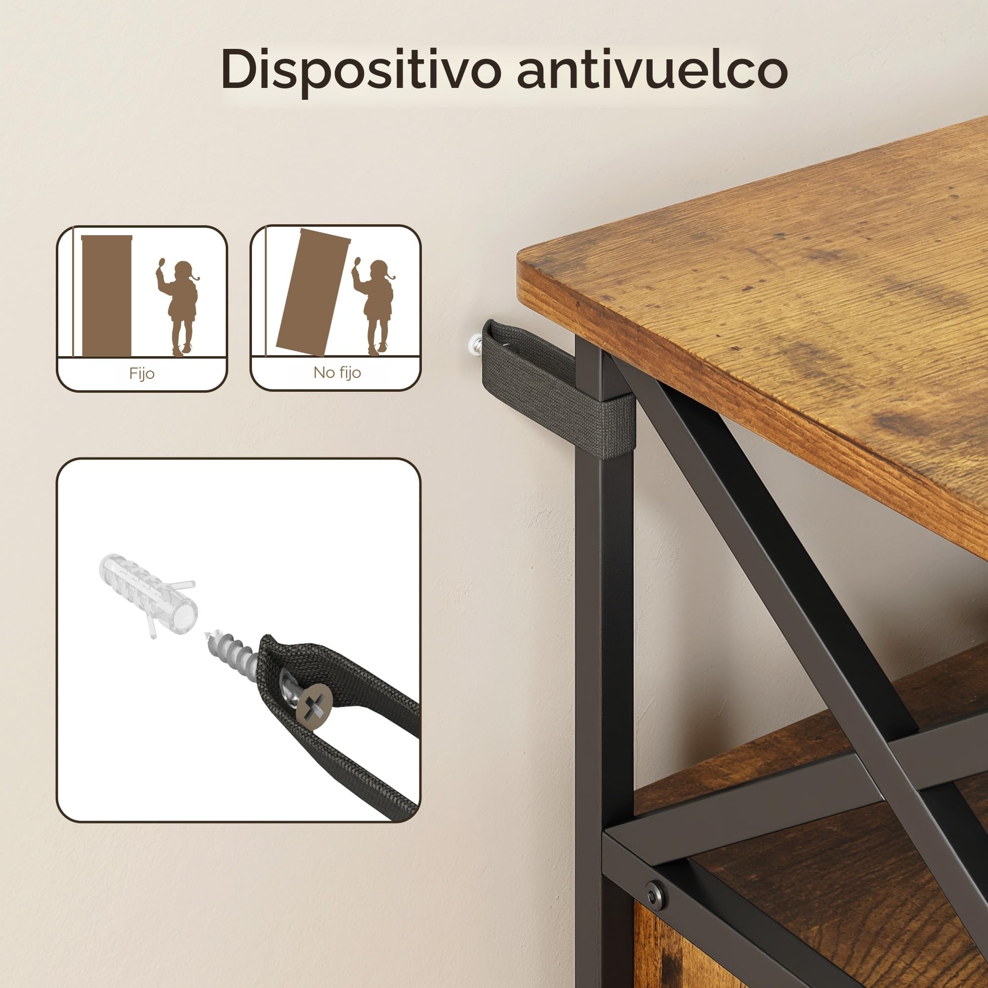 Aparador de Cocina con 2 Puertas Correderas, Mueble de Almacenamiento con Estantes Ajustables, 100 x 33 x 80 cm, para Salón, Cocina y Pasillo (Retro)