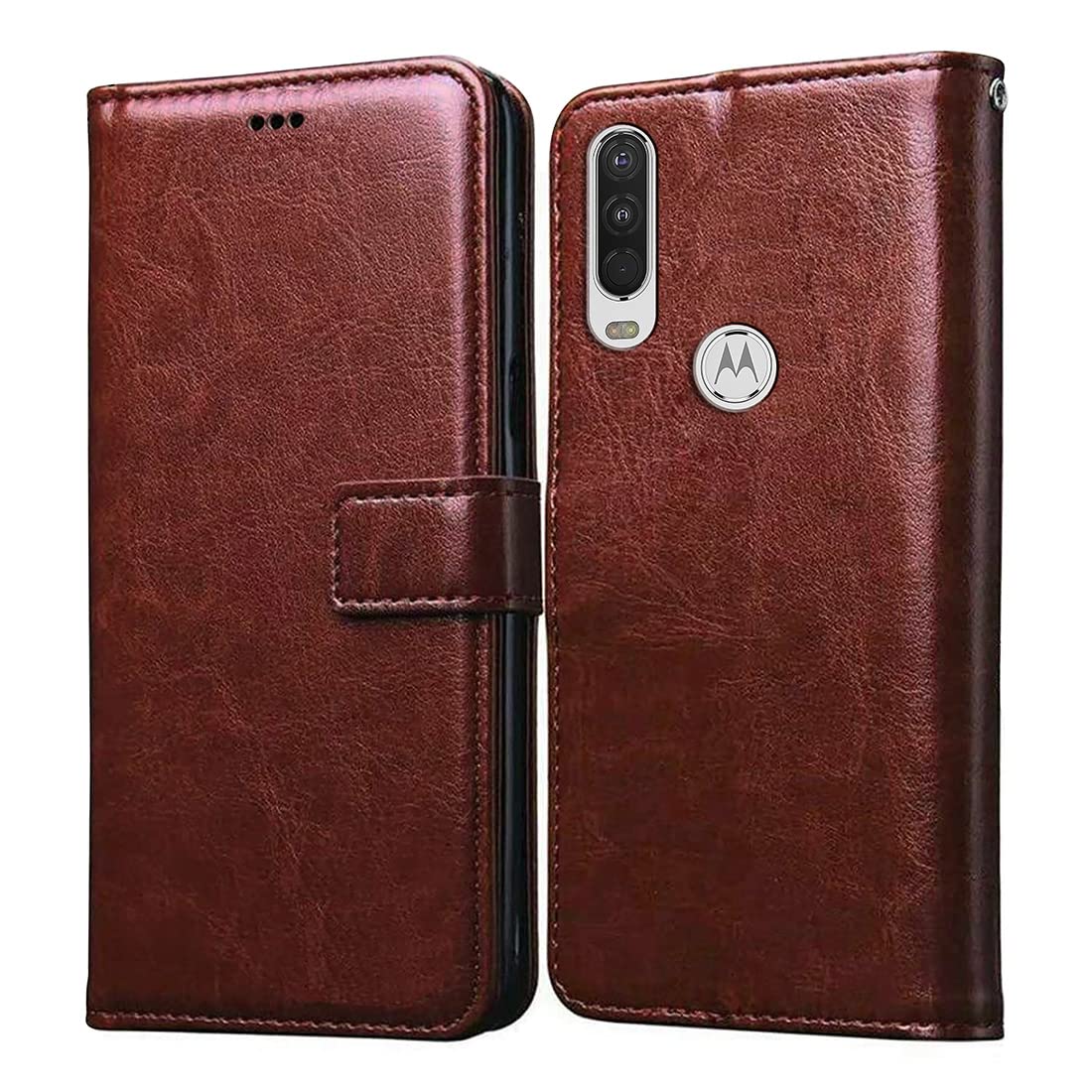 Casotec Flip Cover for Motorola One Action | Premium Leather Finish | Inbuilt Pockets & Stand | Flip Case for Motorola One Action (Brown) (B09N2KYCZL) Amazon Price History, Amazon Price Tracker