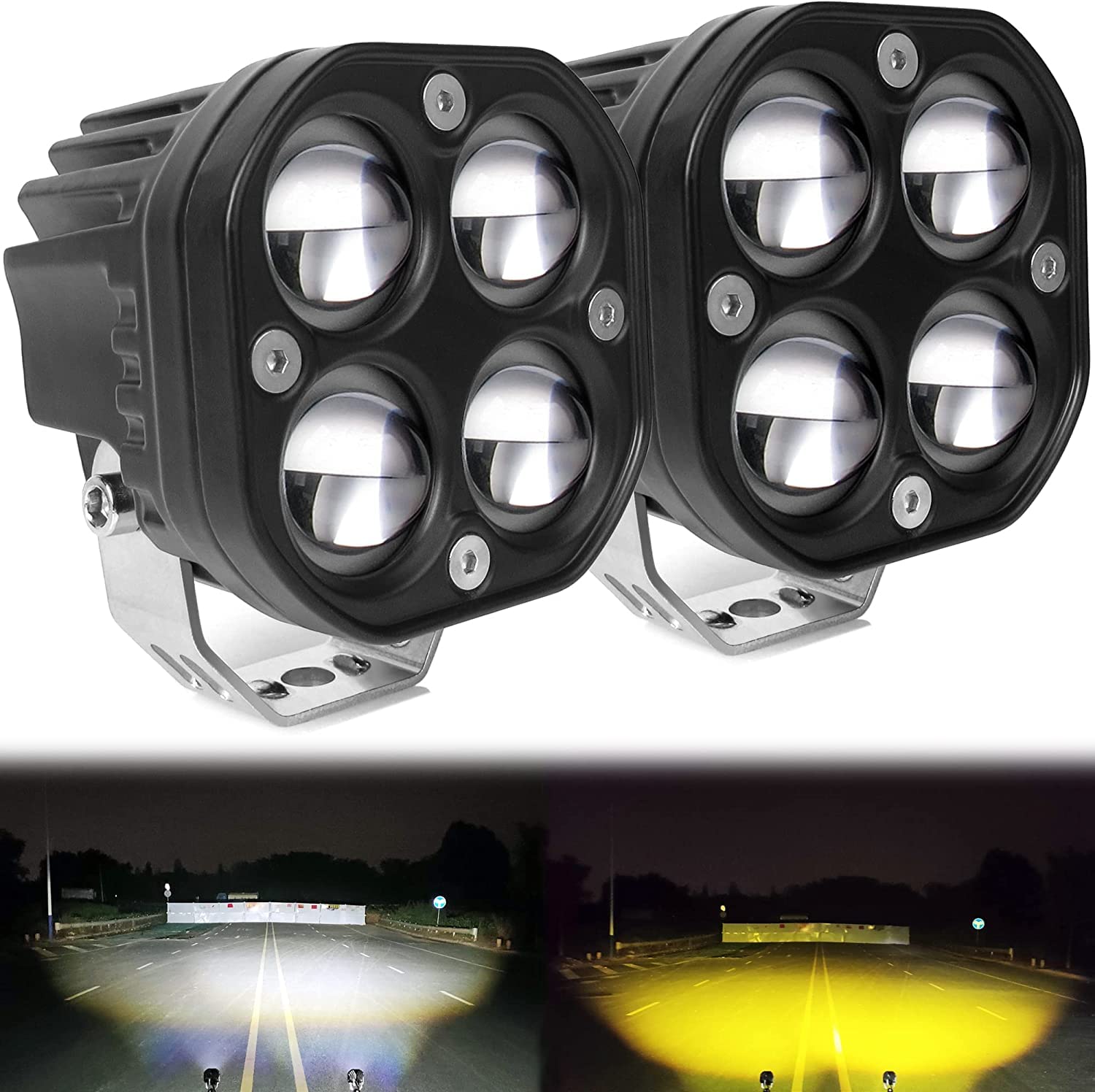 TRP TRADERS 4 LED Spotlight lens Square Heavy Duty HJG Led Driving Fog