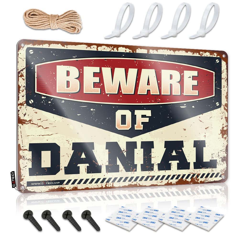 Bar For Man Cave Beware Of Danial Tin Sign Funny Man Cave Signs Sarcastic Metal Signs(30X40CM)