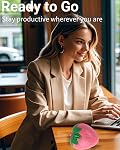 Wireless Bluetooth Mouse Cute Pink Fruit Strawberry Shape Silent Portable Lightweight USB Optical Cordless Dual Mode Mice for PC Laptop Computer Tablet Mac MacBook Pro Desktop Kids Girls Women Gift