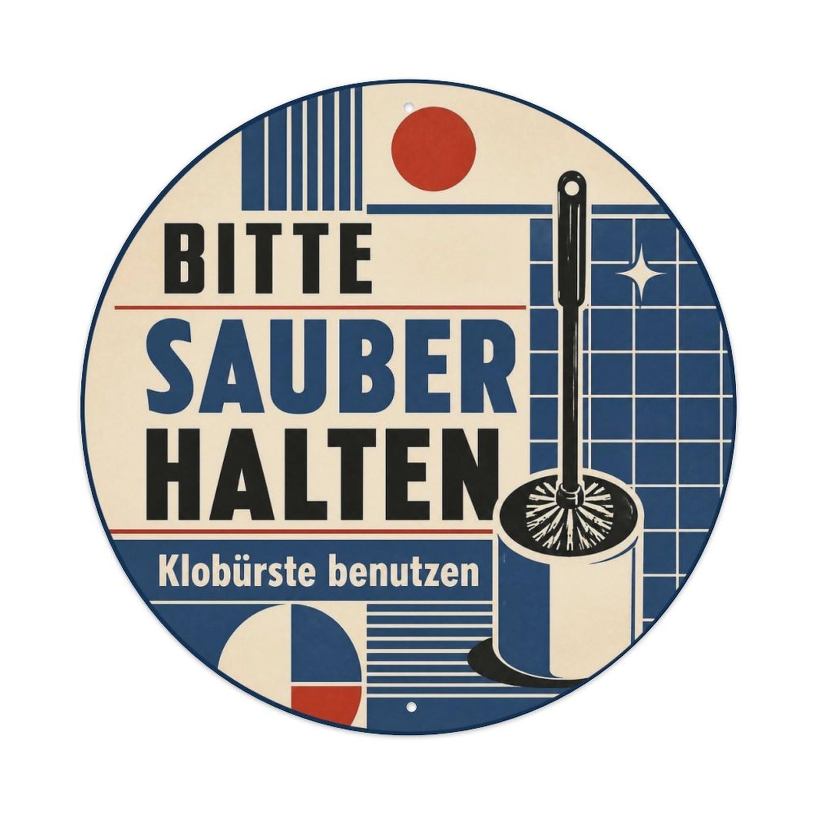 Olyhtr 8X8inch Classic Style Typography Heritage Restroom Rules Sauberkeit German Metal Tin Sign