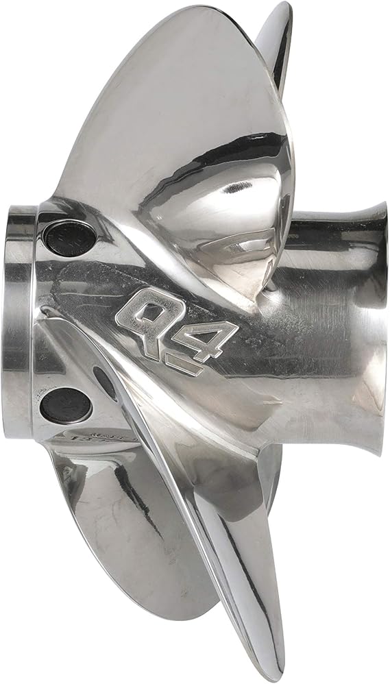 Quicksilver Q4 12.7 Diameter X 19 Pitch, 4-Blade Stainless Steel Propeller, Right Hand Rotation