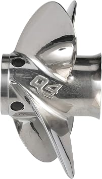 Quicksilver Q4 12.7 Diameter X 19 Pitch, 4-Blade Stainless Steel Propeller, Right Hand Rotation