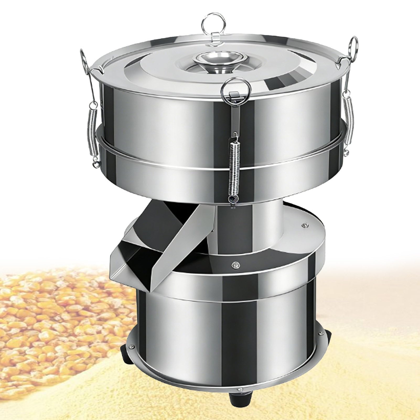 TsoLay Automatic Vibrating Sieve Shaker, Electric Vibrating Sifter Machine with 40/60 Mesh Screen, Stainless Steel Powder Sifter for Flour, Rice, Mung Bean, Dry Ingredients