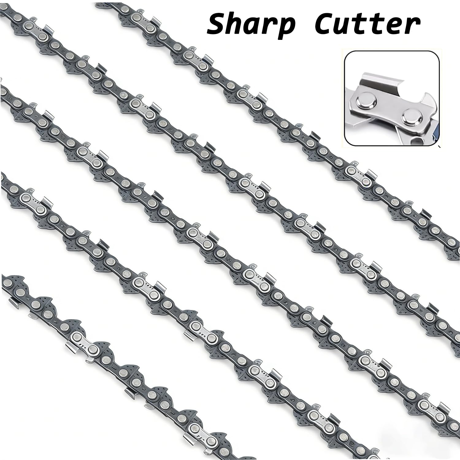 Paquete de 5 cadenas de motosierra de 18 pulgadas, paso de 0.050 pulgadas, calibre 72 eslabones de transmisión para Husqvarna 440 435 445 450 545, 345, 350, 51, Poulan 4620, ECHO CS-400-591094872, 20