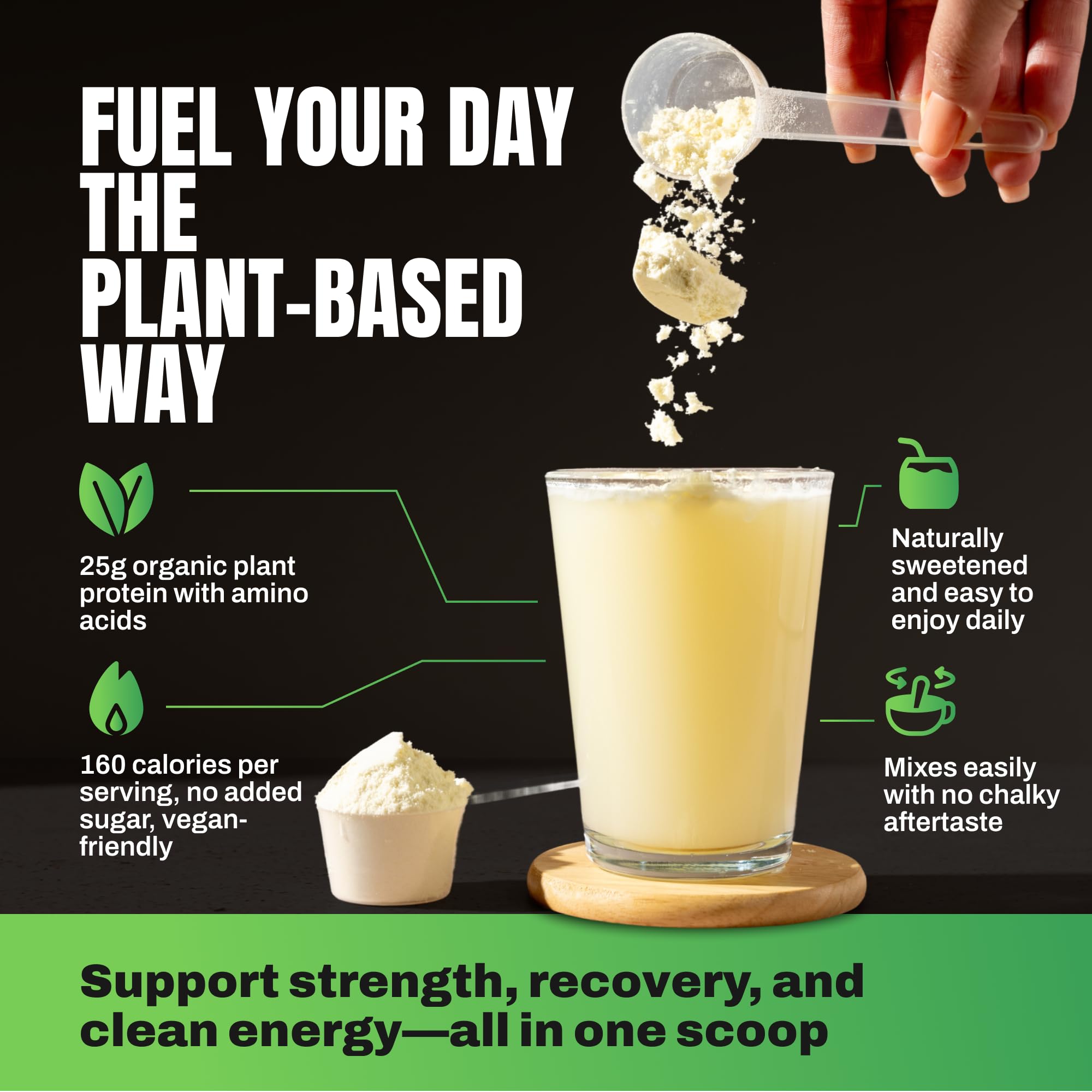 VEDGE Vegan Protein Powder - Plant Protein Powder with Pea, Pumpkin & Sunflower - USDA Organic, Amino Acids, Dairy Free, Gluten Free, Soy Free, Keto, Non GMO, Smooth Texture - Vanilla - 20 Servings