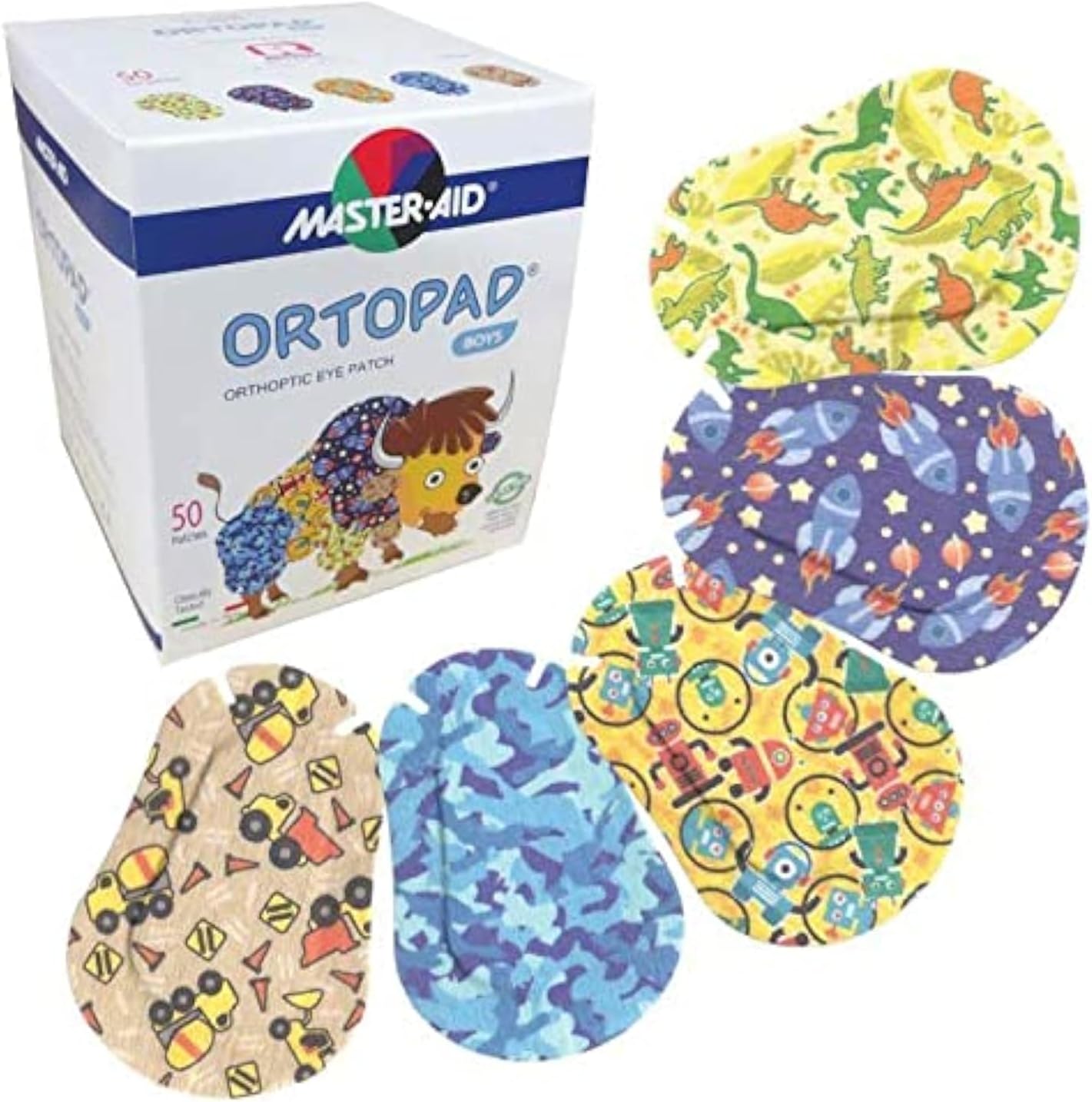 Ortopad® Bamboo Boys Eye Patches, 50/Box (Medium Size, 2-4 yrs) Blue Camo Pack