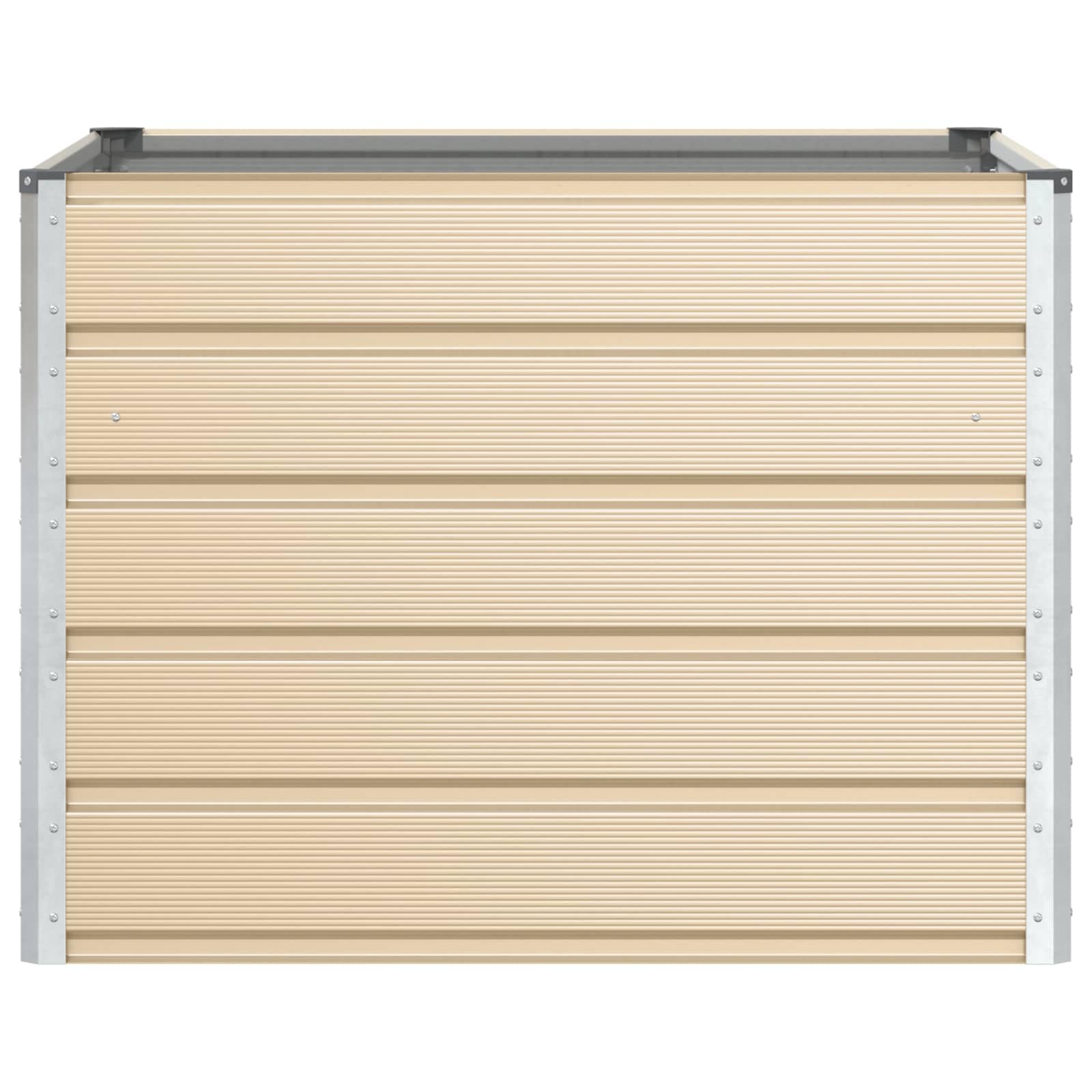 vidaXL Pflanzkübel Elfenbein 100 x 100 x 75 cm Stahl, Stylischer Garten- und Terrassenpflanzer, modernes Stahl-Design, robuste Deko, minimalistischer Pflanzenhalter