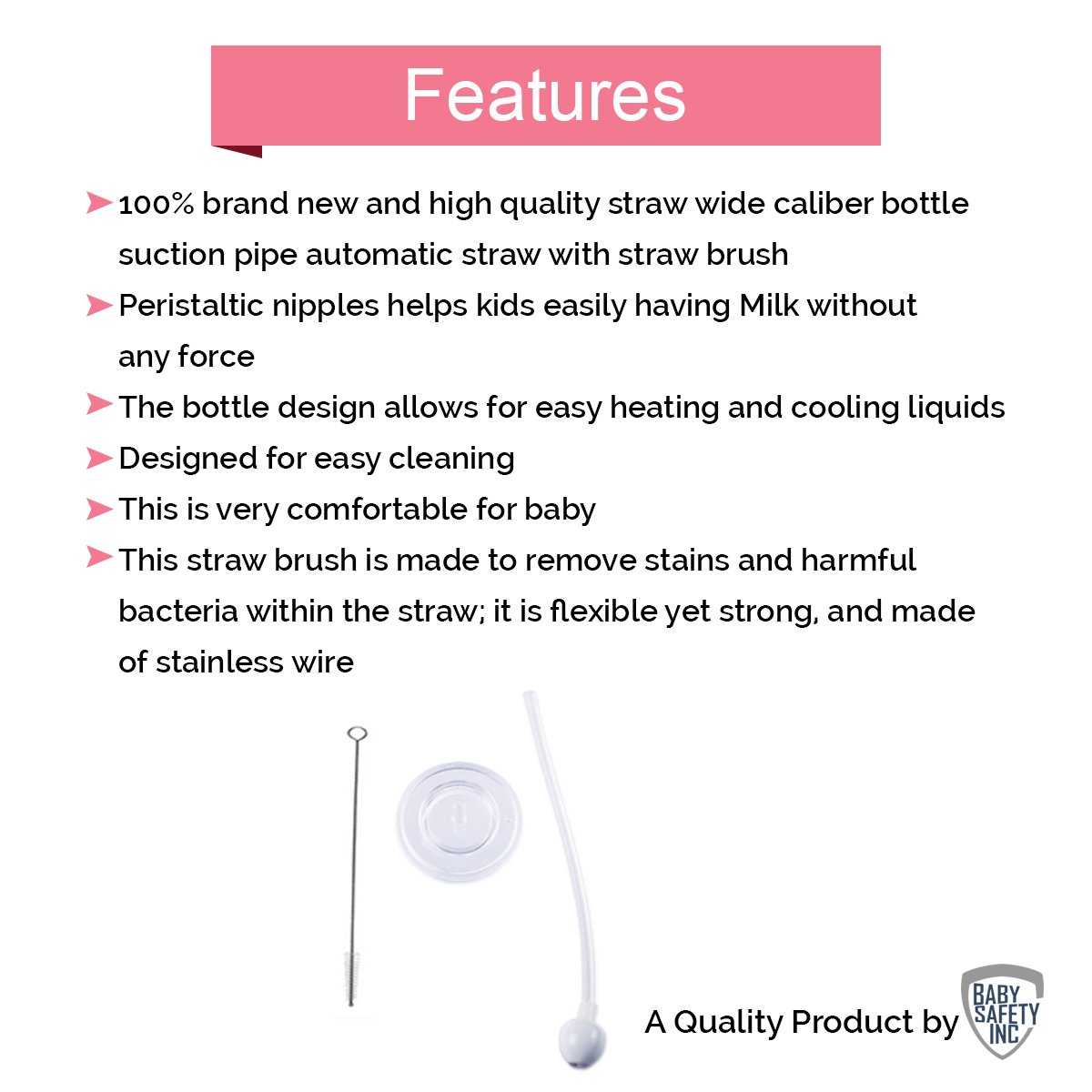 Safe-O-Kid® Straw with Accessories – Easy Drinking Solution for Kids | Home Essential (4.5 cm) - Image 2 thumbnail