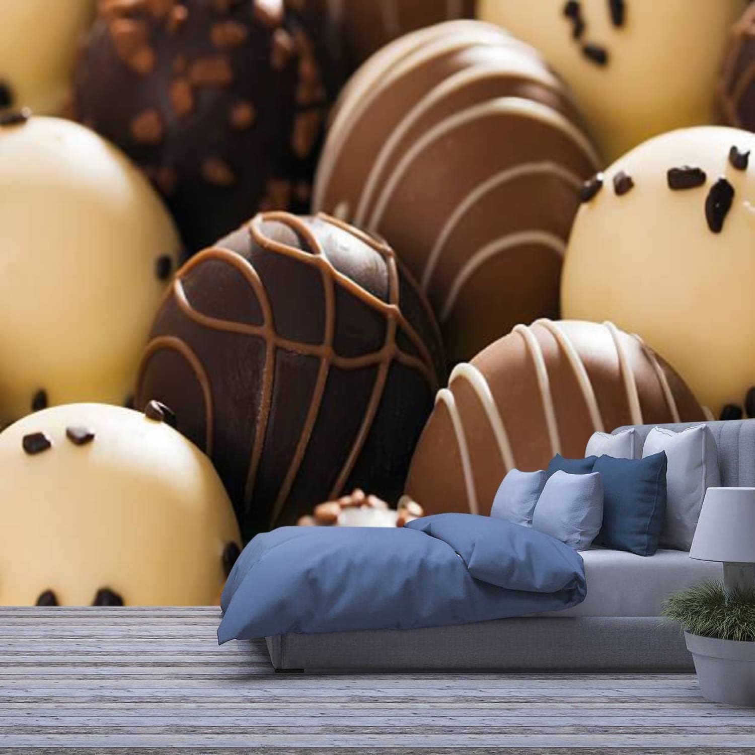 Papier peint photo mural 3D chocolat autocollant pour masquer un mur