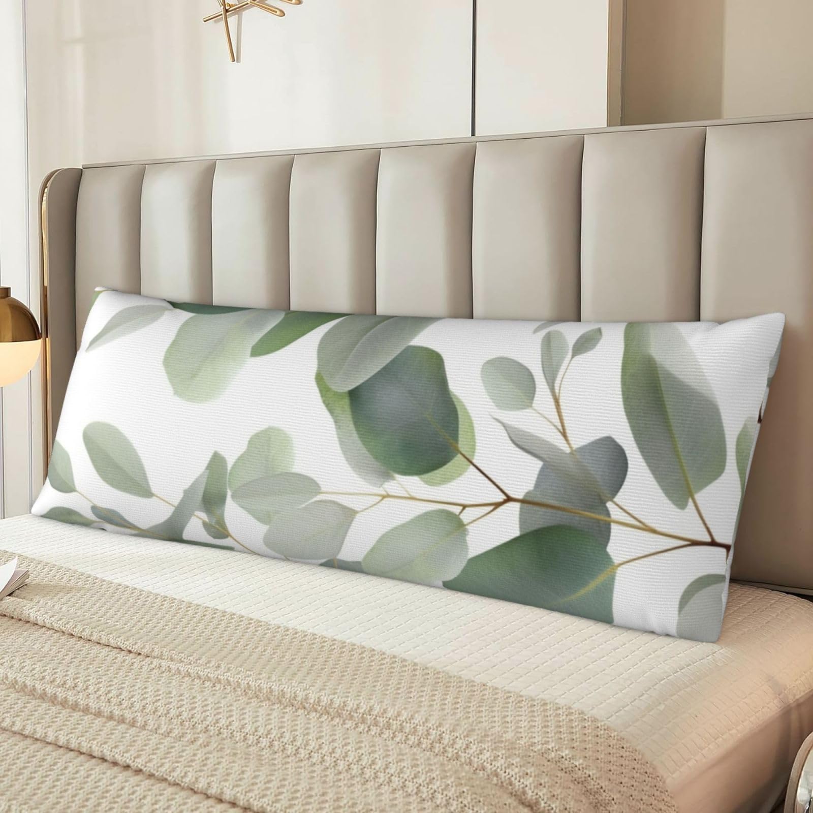 Eucalyptus Leaves Body Pillow Cover with Hidden Zipper 54"X20",Ultra Soft Microfiber Long Pillow Case Decorative Bedding Pillowcase Cushion Cover Cases for Bedroom Couch Sofa,Home Gifts