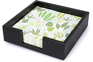 Black Wooden Napkin Holder for Table Dining