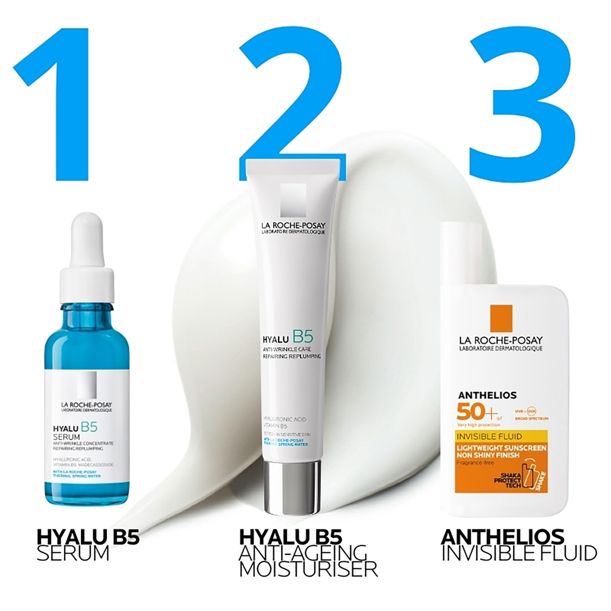 La Roche Posay Hyalu B5 krem przeciwzmarszczkowy, do skóry wrażliwej, efekt utrwalający i regenerujący, świecąca skóra, wzbogacony kwasem hialuronowym, witaminą B5 i wodą termalną, 40 ml