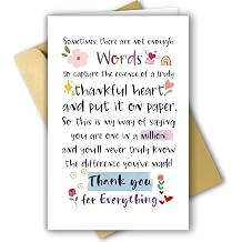 Cute Appreciation Card for Him Her, Great Thank You Card for Teacher Coworker Boss Women Men, Sweet Friendship Gift for Friends Classmates, Best Thank You Gift Ideas for Mom Dad Bestie