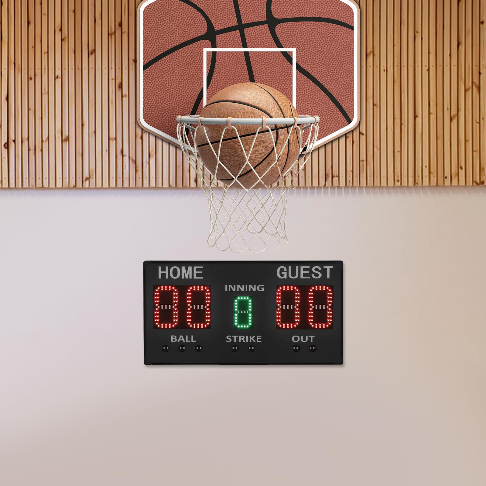 Marcador digital LED Electronisc con mando a distancia para montaje en pared, montaje en mesa, montaje en trípode, tablero de indicadores deportivos portátil para voleibol, tenis, béisbol